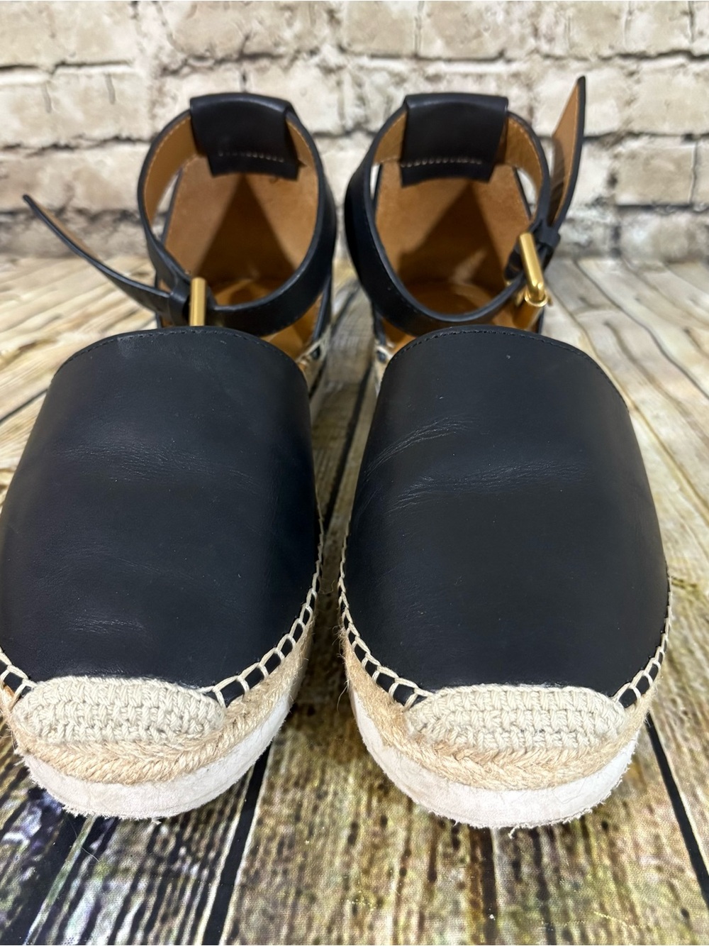 See By Chloe Sandal Shoes Women’s 37 U.S. 7 Black Glyn Espadrille - Picture 2 of 10